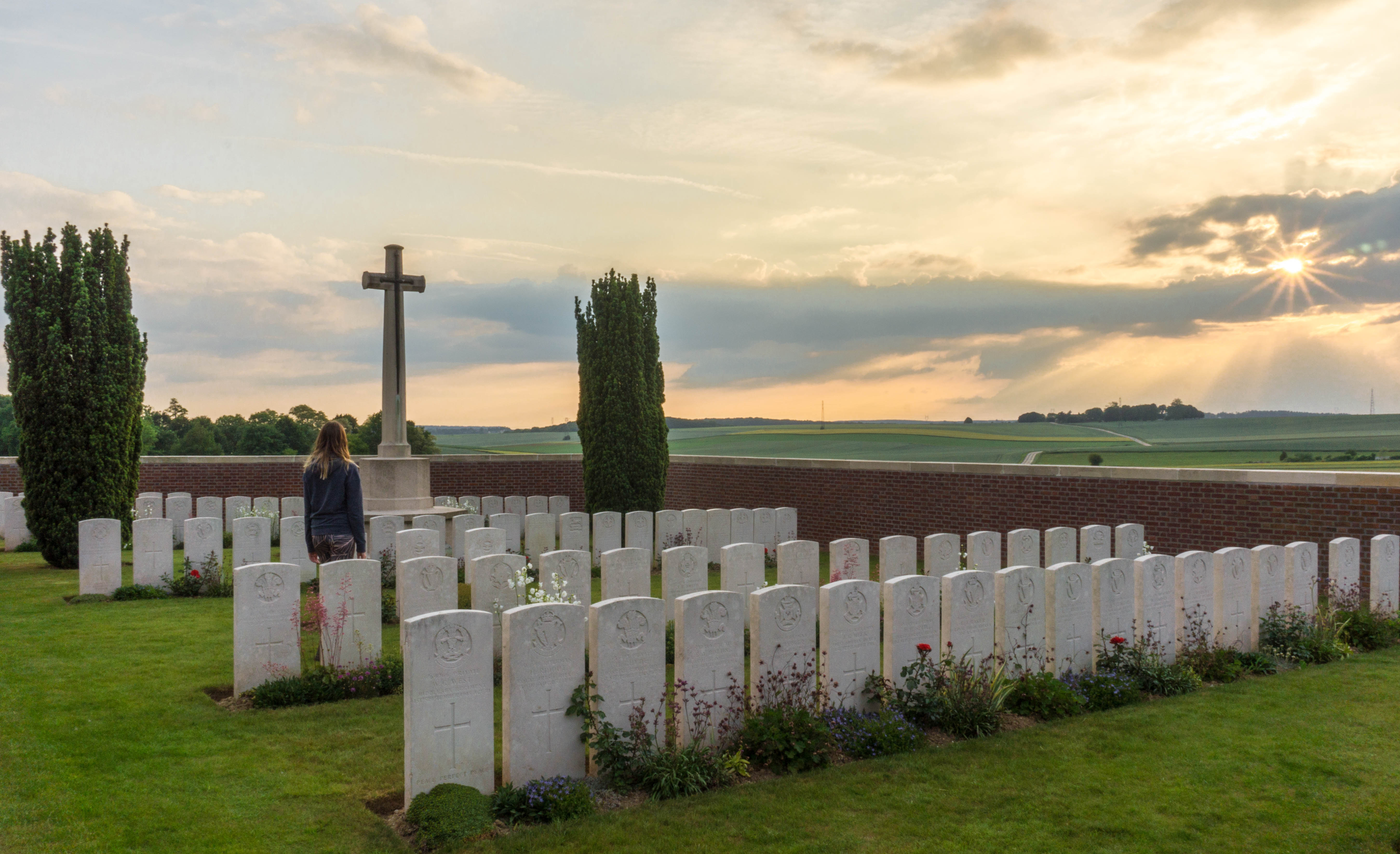 British cemetery in Rancourt, France on the Via Francigena (unofficial remembrance trail)