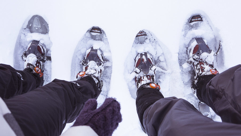 How to walk in snowshoes