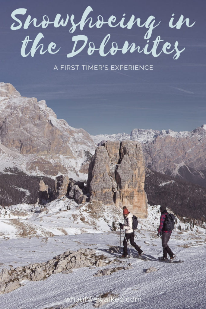 Snowshoeing in the dolomites