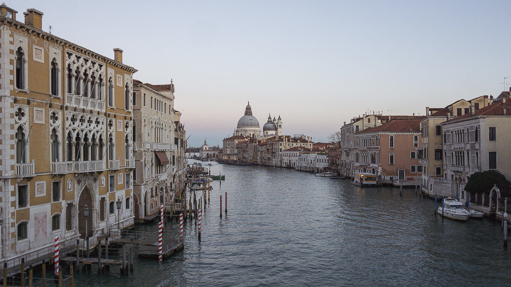 Famous view of Venice from Gallerie dell'Accademia bridge