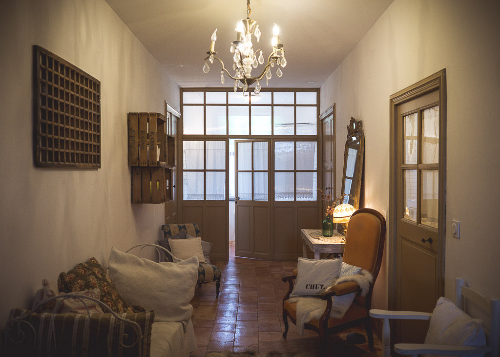 Interior of hallway at Chez Lola in Durban-Corbières on the Cathar Way