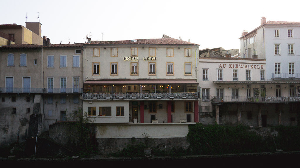 Hotel Lons on the river in Foix in the old part of the town a stones throw away from the castle and at the terminus of the Cathar Way.