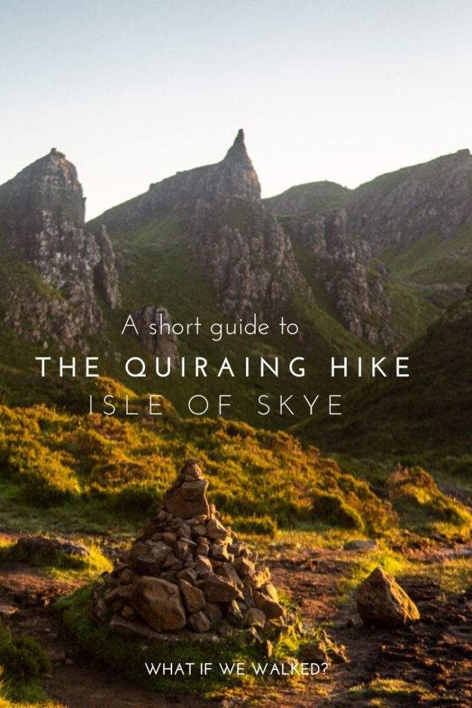 Pinterest Pin showing cairn at the heart of the Quiraing
