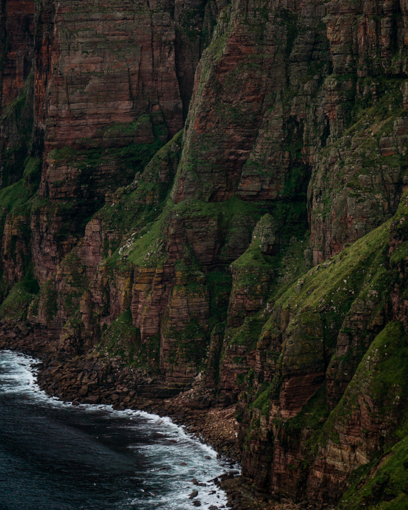 St. John's Head sea cliffs alongside Old Man of Hoy